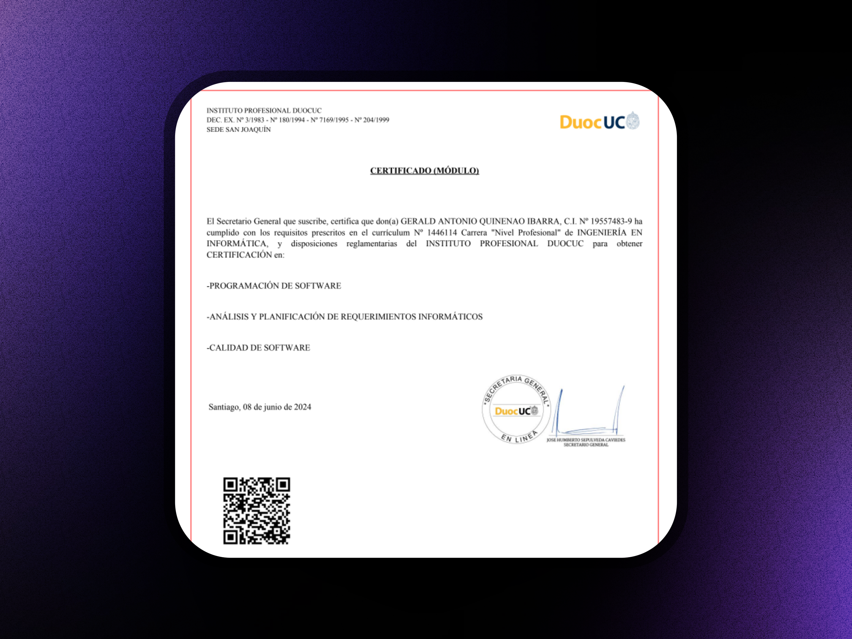 Certificación Módulos de Aprendizaje