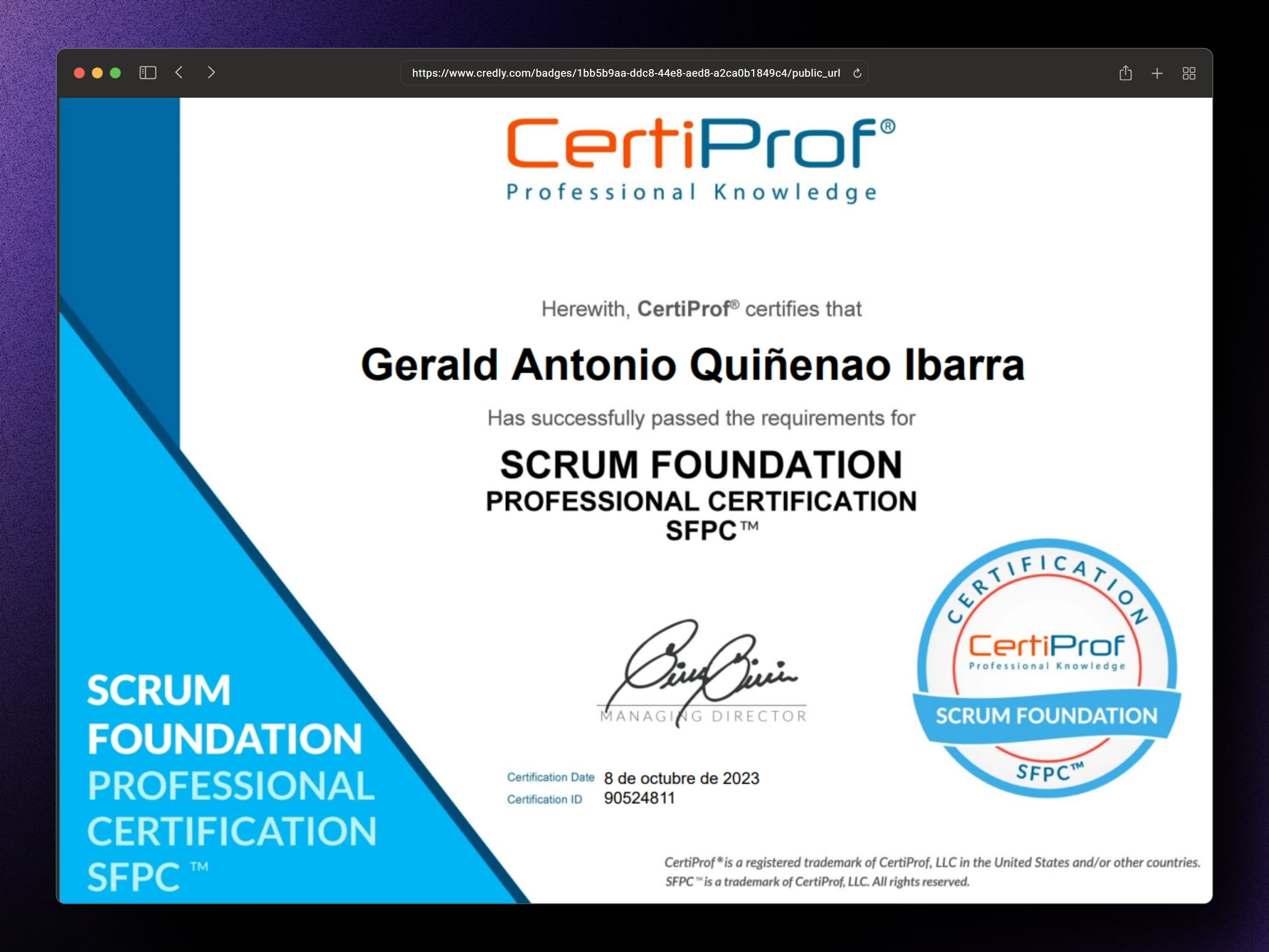Scrum Foundation Professional Certificate (SFPC)